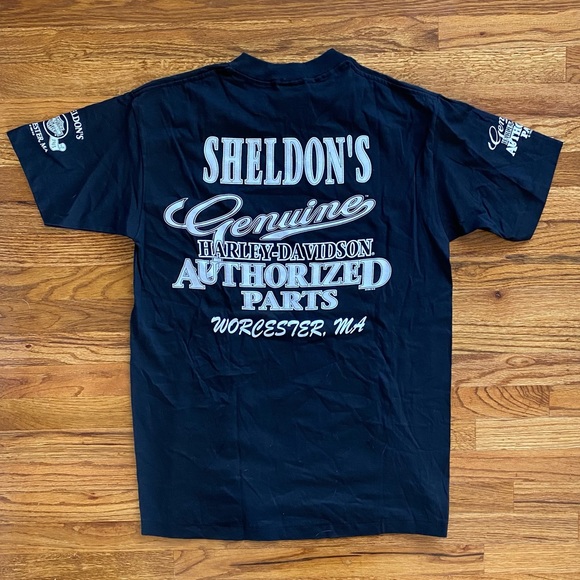 Vintage 90s Harley Davidson Black T-Shirt Tags Attached Size Medium - Picture 2 of 4